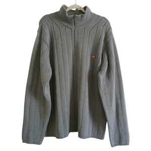 VINTAGE Polo Jeans Co Ralph Lauren Quarter Zip Sweater Men's XL Embroidered Flag